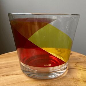Vintage Colony Glass Ice Bucket | MCM Geometric Barware Pop Art Style